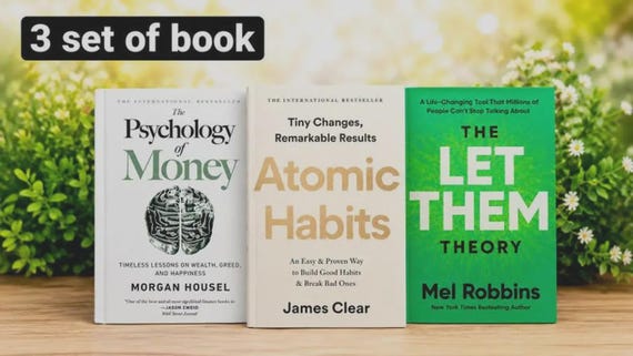 3 Book Bundle | Atomic Habits, The Psychology of Money & The Let Them Theory | Paperback Set