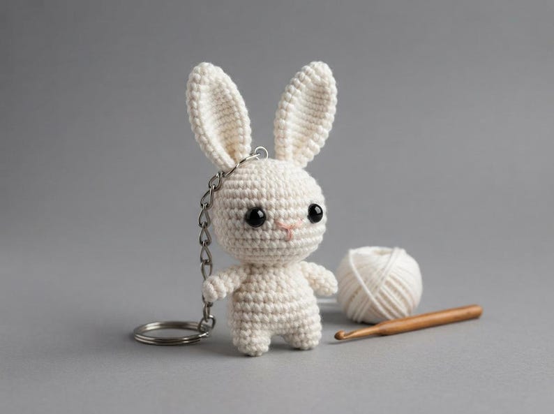 How To Crochet A Rabbit Amigurumi Bunny Crochet Keychain Pattern, Beginner PDF (instant ...
