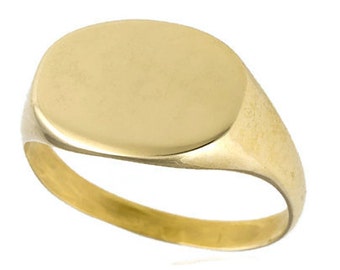 Gold signet ring. Signet gold ring. Gold ring. Wide gold ring. Plain gold ring. Gold wide ring. Wide signet ring. Men ring (1732)