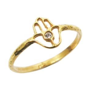 Hamsa Gold ring. Dainty gold ring. hamsa ring, gold jewelry, dainty ring, gift for her, birthday gift, hamsa gold ring (gfr6272-2056)
