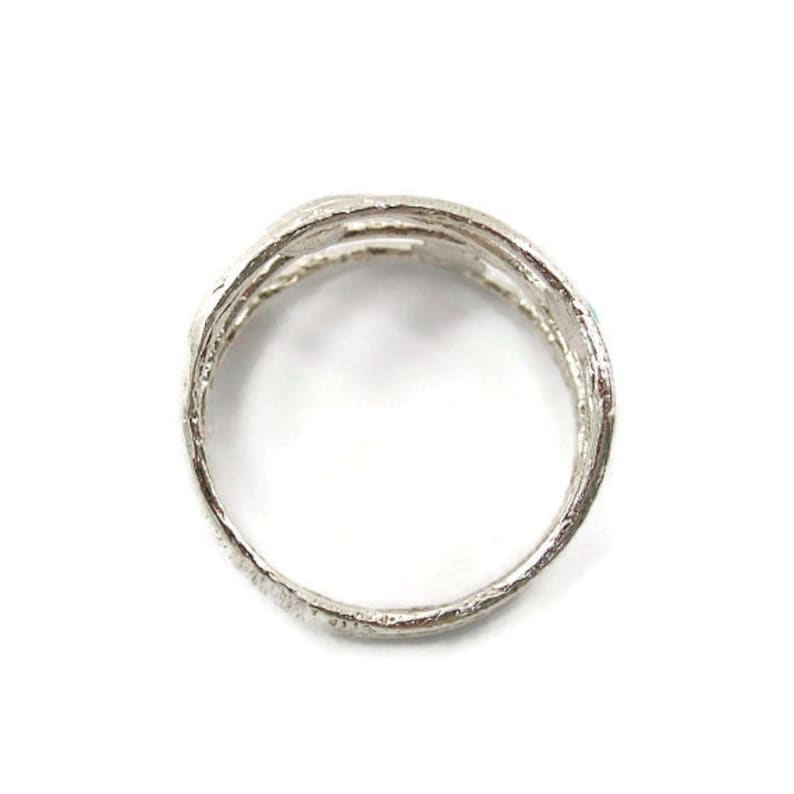 Opal ring . silver opal ring . silver Wave ring . Opal jewelry . Silver ring . Wide silver ring . Opal silver ring. Wide opal ring image 3