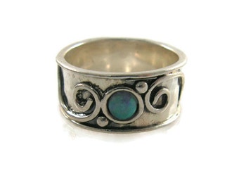Silver opal ring. Sterling silver opal ring. boho opal ring Wide opal ring.. birthday gift, romantic gift ideas, opal jewelry .gift for her.