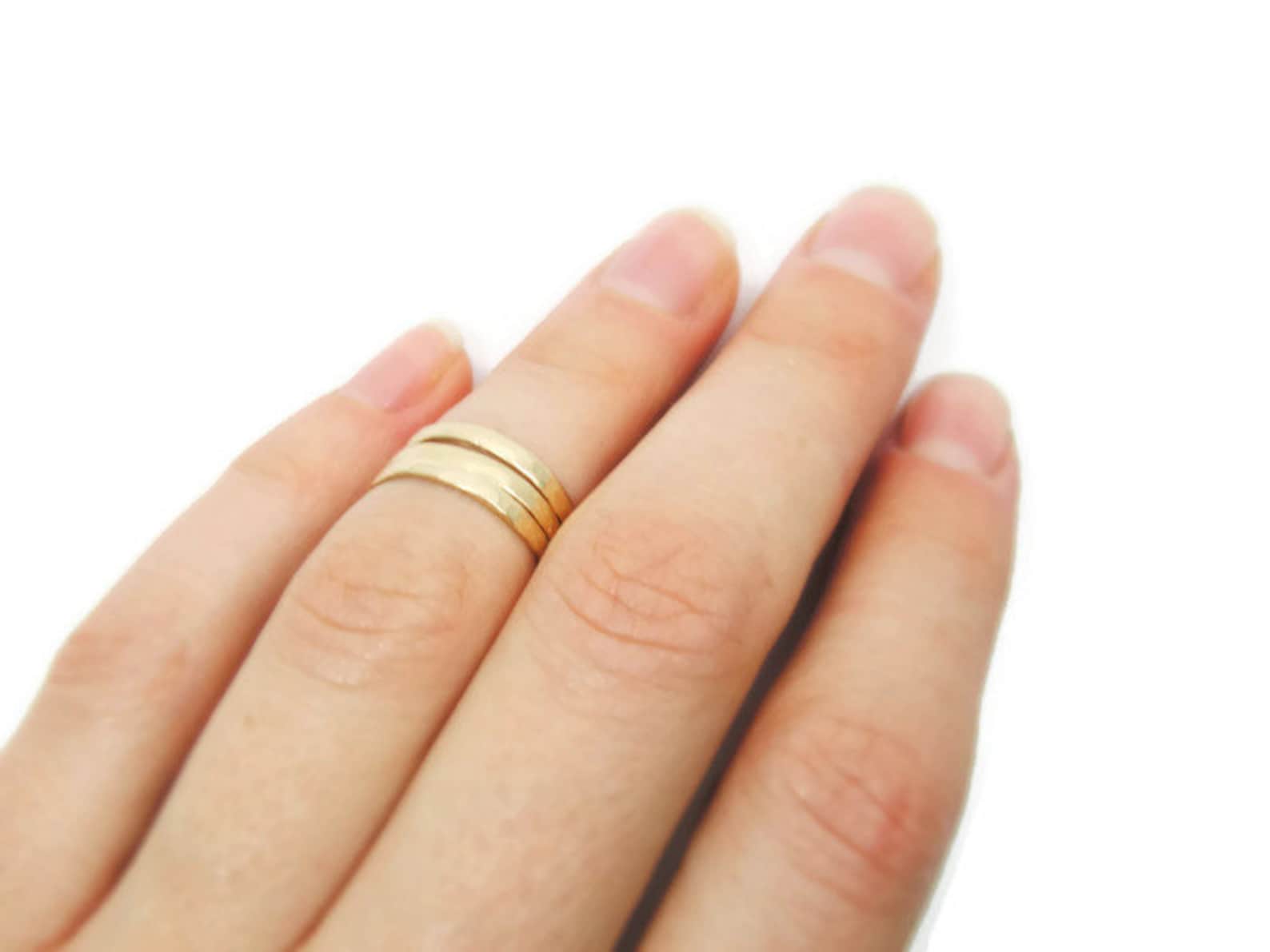 Set of 3 rings. Knuckle ring. Gold knuckle rings. Dainty gold Etsy