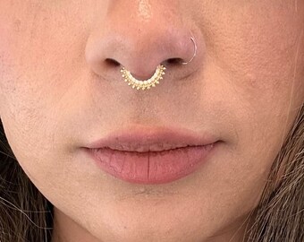 14k Gold Septum Ring. cartilage earring .hoop Nipple earring. 14k body piercing . ear piercing. Gold Septum. helix, Eyebrow, Tragus,