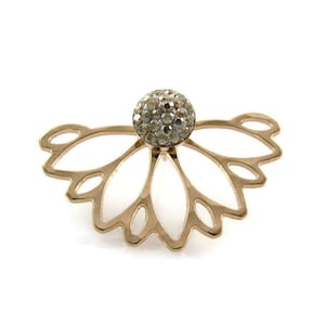 Ear jacket , Swarovsky gold ear jacket, champagne ear climber, gold ear climber, ear jacket, ear pins, gold earrings, ear crawler