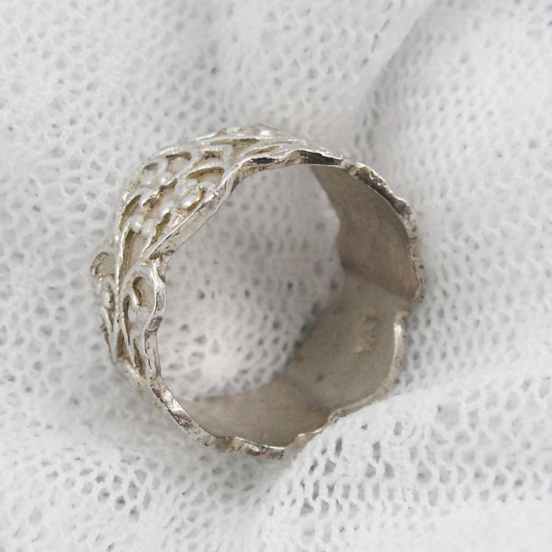 Sterling Silver Ring. Floral Ring. Silver Lace Ring. Wave - Etsy