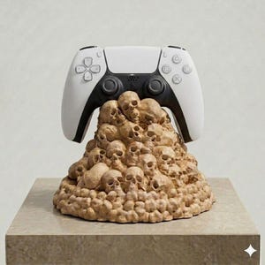 Skull Pile Controller Holder – 3D Printed Gaming Desk Accessory, Universal Stand