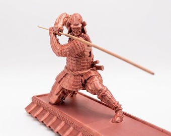 Samurai Warrior Incense Holder, Japanese Roof Ash Catcher, 3D Printed Decor