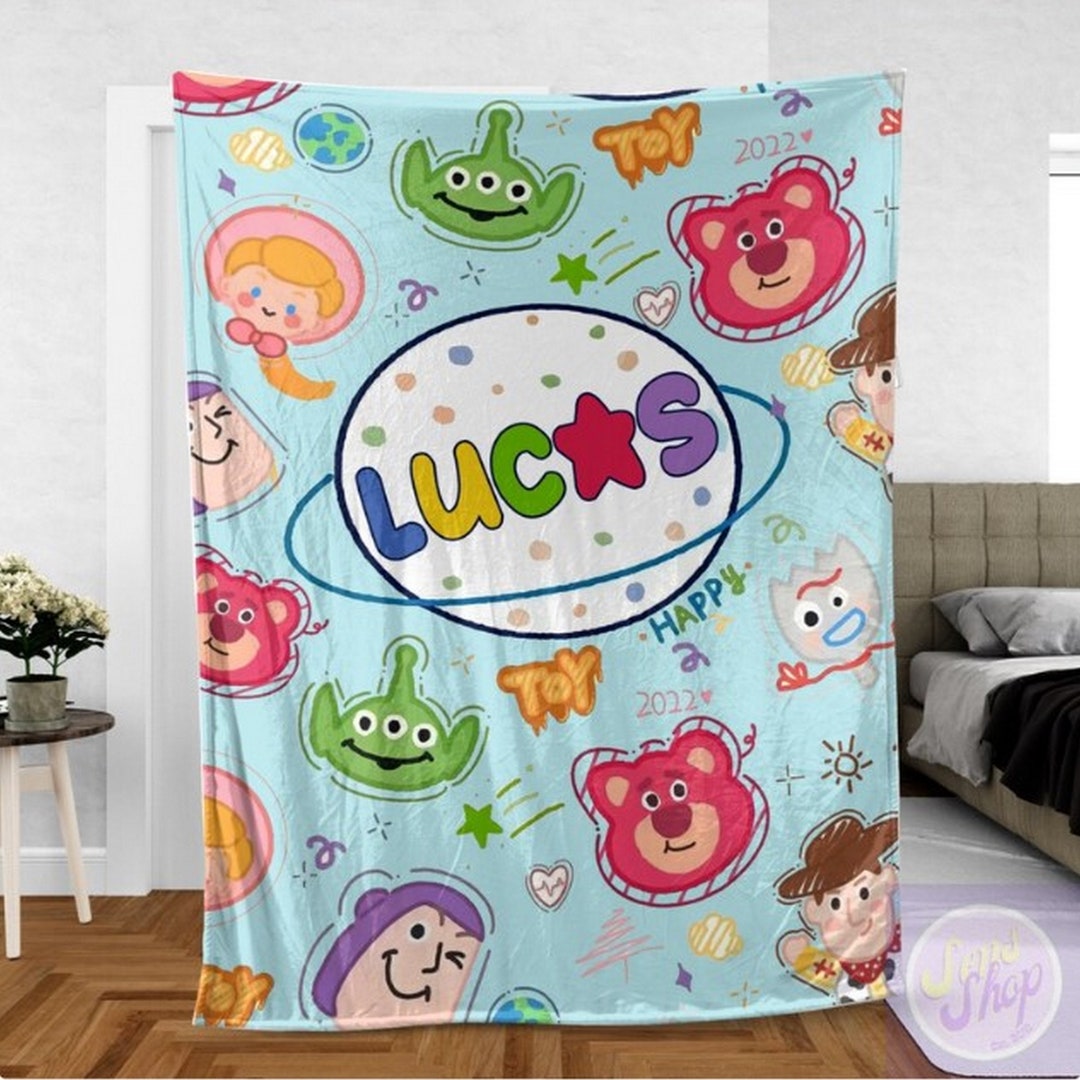 Personalized Dis.ney Toy Story Blanket, Custom Name Dis.ney Blanket, Woody Buzz Lightyear Jessie