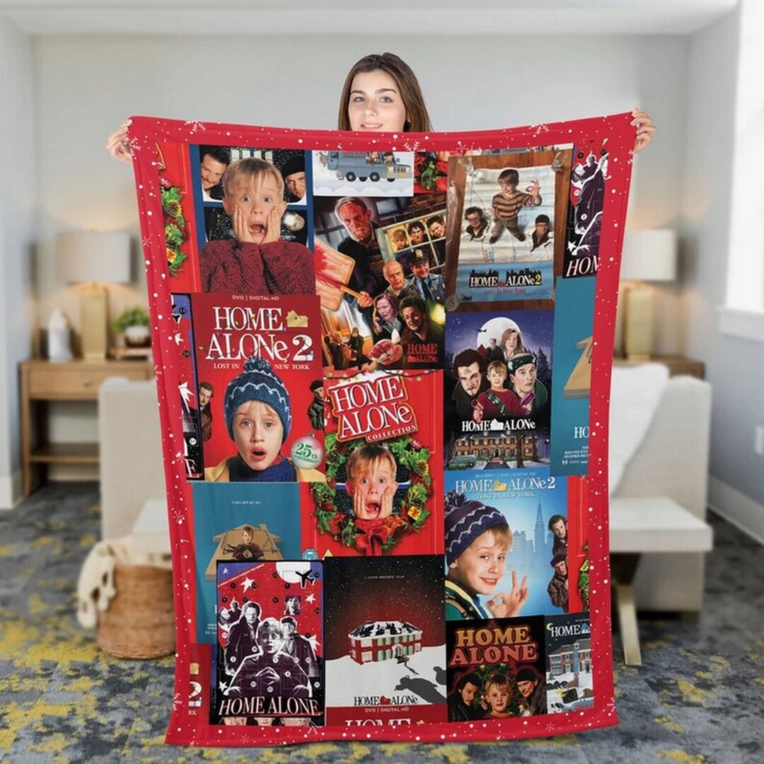 Retro 90s Christmas Movie Blanket Home Alone Blanket Etsy