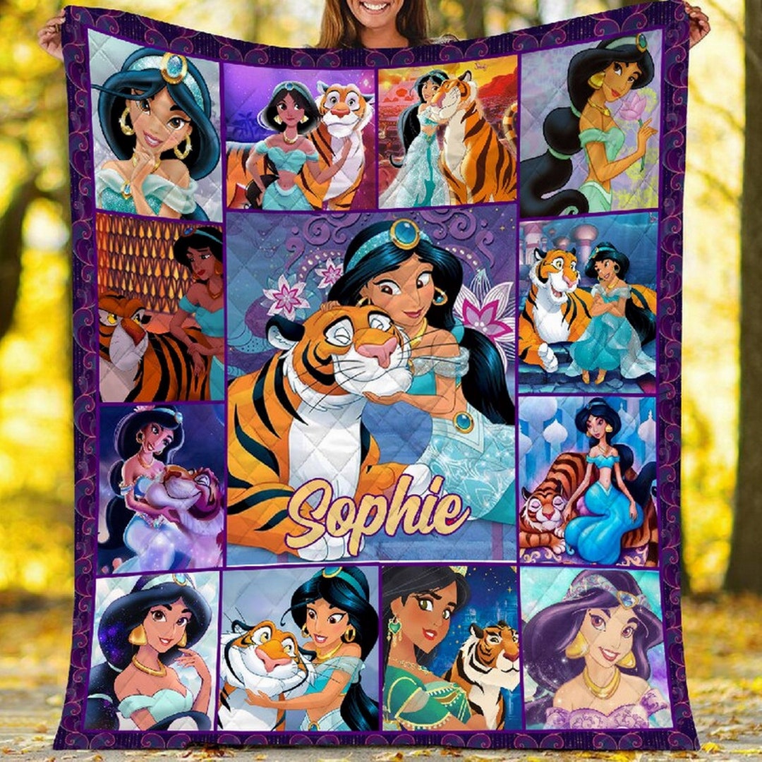 Jasmine and Raya Quilt Blanket Jasmine Princess Blanket Etsy