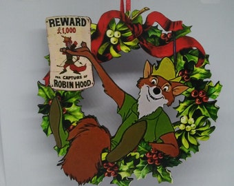 Adorno de corona navideña de Robin Hood