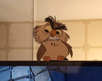 Archimedes the owl / Character cutout monitor, TV or shelf sitting pal