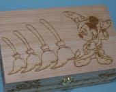 Fantasia Mickey Etched wood Trinket Box