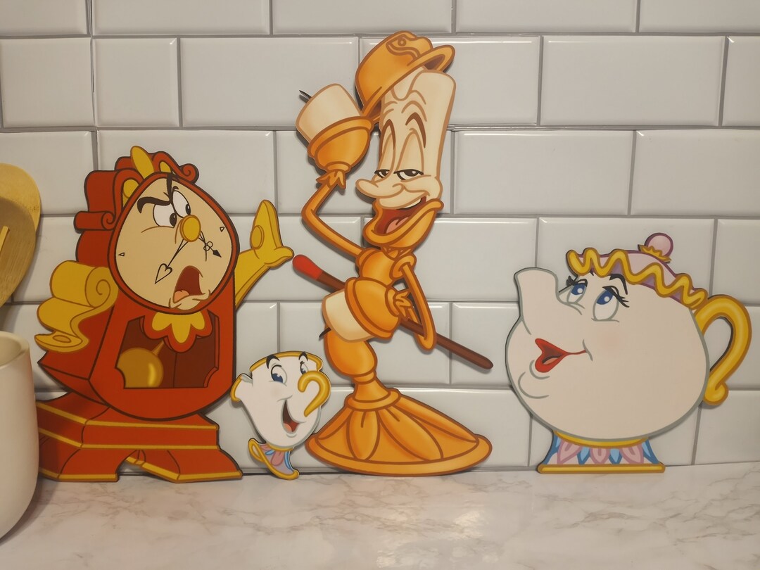 Large Beauty & the Beast Enchanted Objects Cutouts / Room Decor - Etsy
