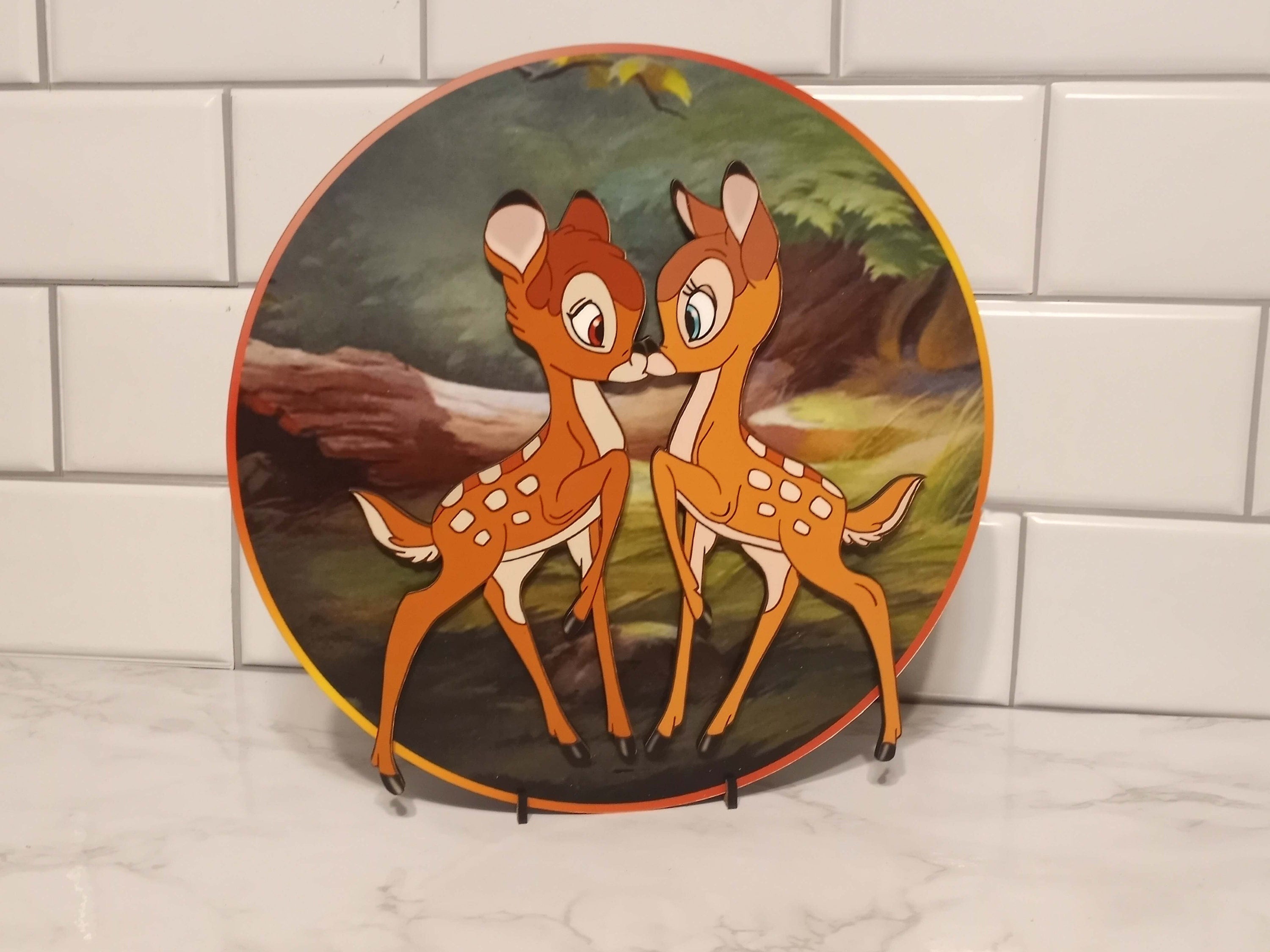 Bambi & Faline Valentine Kiss Plaque - Etsy