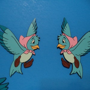 Set of 4 Cinderella birds / Room Decor