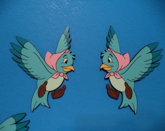 Set of 4 Cinderella birds / Room Decor