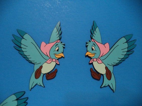 Set of 4 Cinderella birds / Room Decor | Etsy