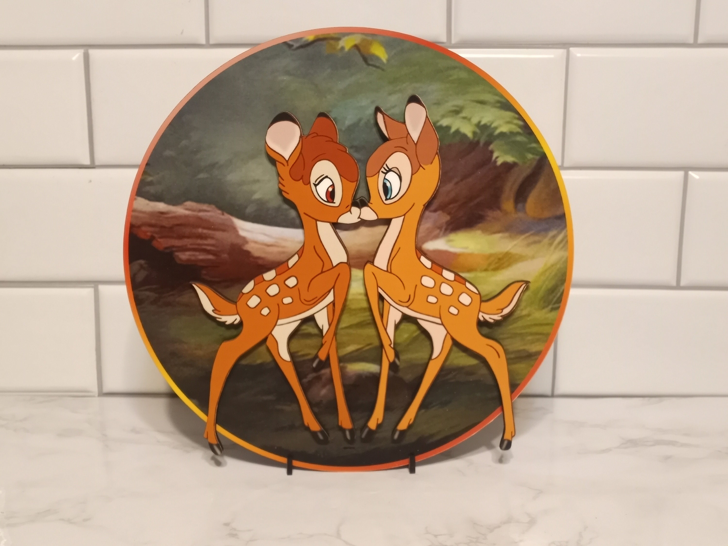 Bambi & Faline Valentine Kiss Plaque - Etsy