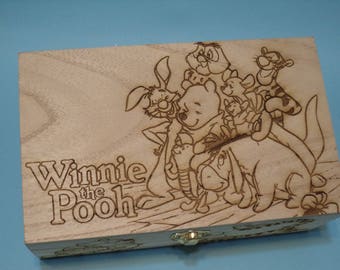 Winnie the Pooh and Friends Etched Wood Trinket Box