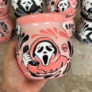 Halloween Talavera Mug, Ghost Mug, Artisan Coffee Mug, Coffee Mug, Taza Talavera,  Halloween Decor, Halloween Mug,  Mexican Pottery , spooky
