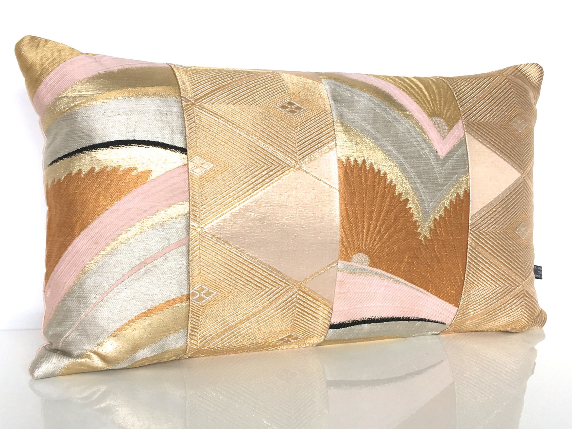 Stunning bolster pillow cushion art deco style in metallic Etsy