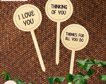 Arquivo digital SVG para estacas de plantas | Arquivo de corte moderno para decoração a laser