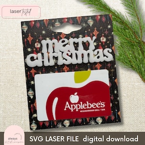 SVG (FILE DIGITALE) Porta carte regalo/Etichetta/File di taglio per taglio laser