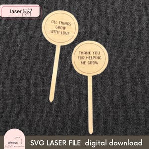 SVG (DIGITAAL BESTAND) gegraveerde leraar plantenstokken | Modern decorbestand voor lasersnijden