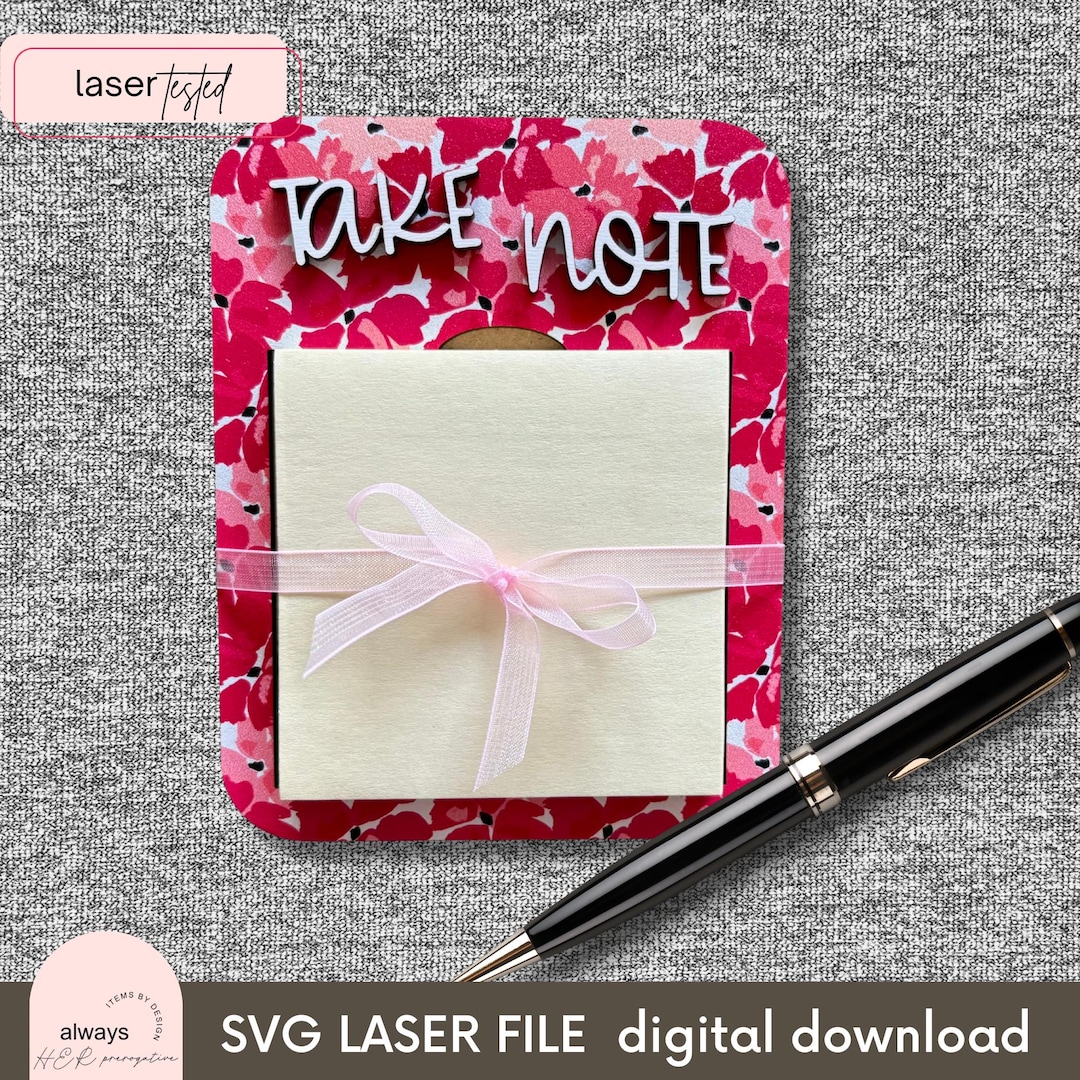 SVG (DIGITAL FILE) Take Note Sticky Note Holder | Cut File for Laser ...