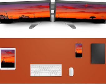 Leather Desk Pad Protector,Mouse Pad,Office Desk Mat, Non-Slip PU Leather Desk Blotter,Large Desk Mat,Waterproof Keyboard Mat for Office/Hom