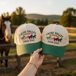 Cache Valley Horseman Embroidered Trucker Hat, Western Horse Lover Gift