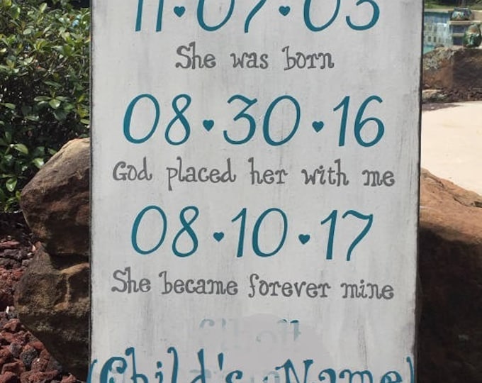Adoption Sign, Forever Family Day Personalized with Name & Dates - 16" x 24" SignsbyDenise