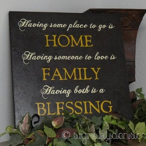 HOME FAMILY BLESSING, Family Sign, Home Sign, Inspirational Sign 14 x 14 SignsbyDenise image 5