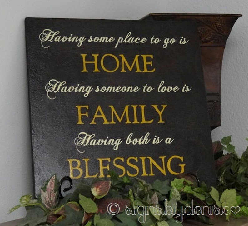 HOME FAMILY BLESSING, Family Sign, Home Sign, Inspirational Sign 14 x 14 SignsbyDenise image 5