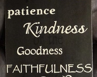 Fruit of the Spirit - Galatians 5:22-23 - Scripture Sign - Love, Joy, Peace... 12" x 24" SignsbyDenise