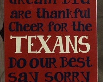 In This House We...Cheer for the TEXANS Inspirational Sign 12" x 24" SignsbyDenise