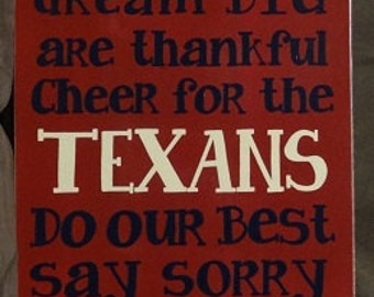 In This House We...Cheer for the TEXANS Inspirational Sign 12" x 24" SignsbyDenise