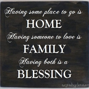 HOME FAMILY BLESSING, Family Sign, Home Sign, Inspirational Sign 14 x 14 SignsbyDenise image 3