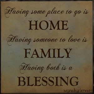 HOME FAMILY BLESSING, Family Sign, Home Sign, Inspirational Sign 14 x 14 SignsbyDenise image 2