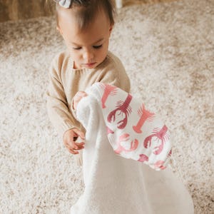 My Little Lobster Hooded Baby Towel, Bathtime Essentials for Newborn, Friends-Themed Baby Gift