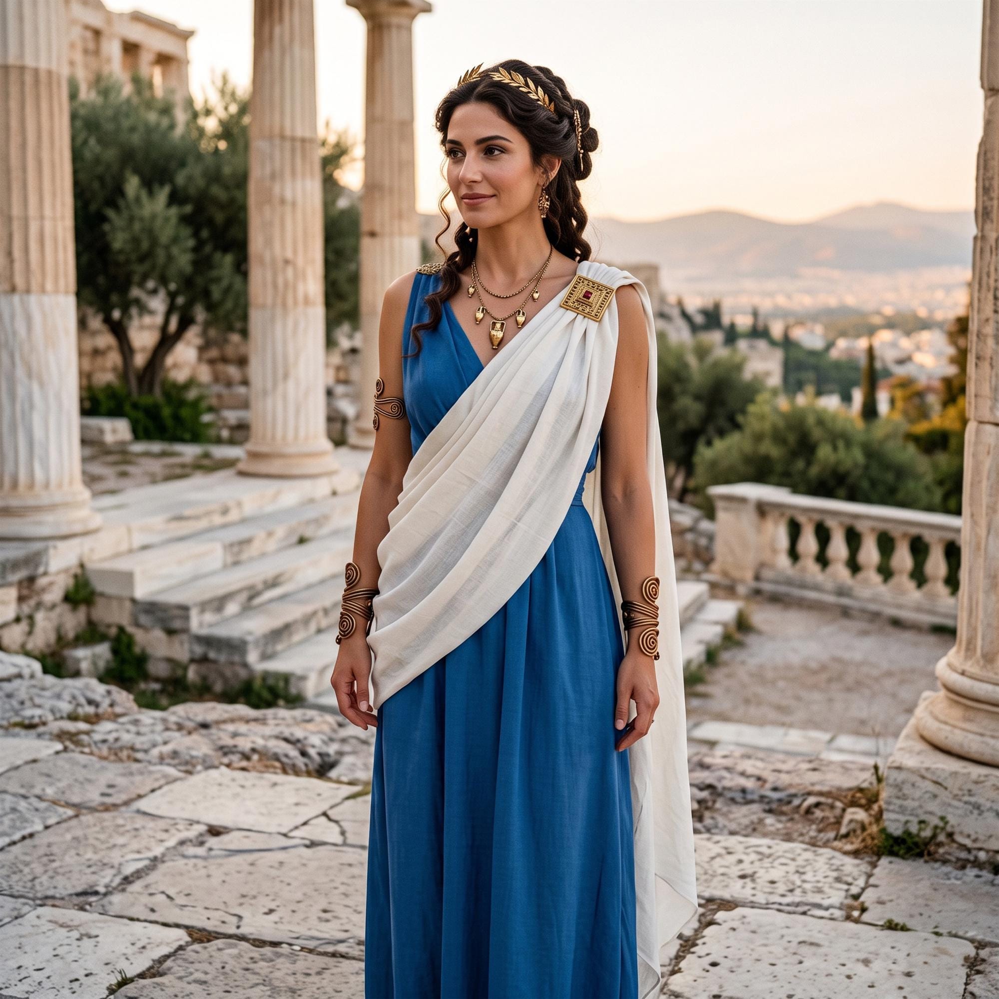 goddess with blue dress Greek SizeGuide:88 The bust is shaped Eclipse Gown - Emerald Suit Jacket Size/Waist Size:44/38