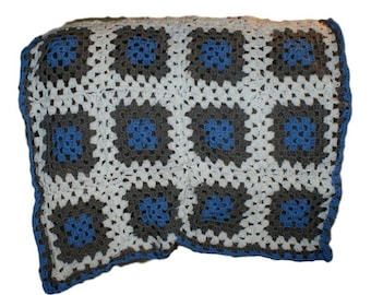 Granny Squares, Crochet Afghan, Blue Gray Blanket, Blue Afghan, Baby Blanket Boy, Crochet Baby Blanket, Blue Baby Blanket, Toddler Blanket