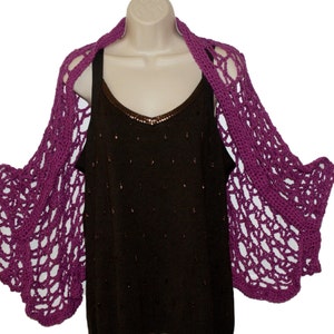 Long Cotton Shrug, Purple Shrug, Cocoon Shrug, Cotton Bolero, Cotton Vest, Beach Cover Up, Swimsuit Cover, Summer Bolero, Summer Shrug