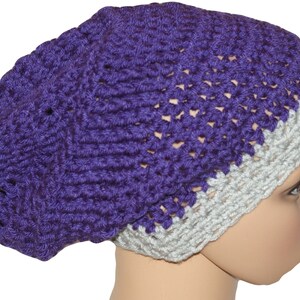 Dread Hat, Slouch Hat, Purple Hat, Crochet Winter Hat, Slouch Beanie, Mens Hat, Unisex Hat, Mens Slouch Hat, Hipster Hat, Baggy Hat