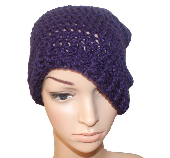 mens purple beanie hat