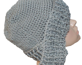 Chapéu Cloche de Crochê Cinza, Estilo Anos 1920, Gorro de Inverno