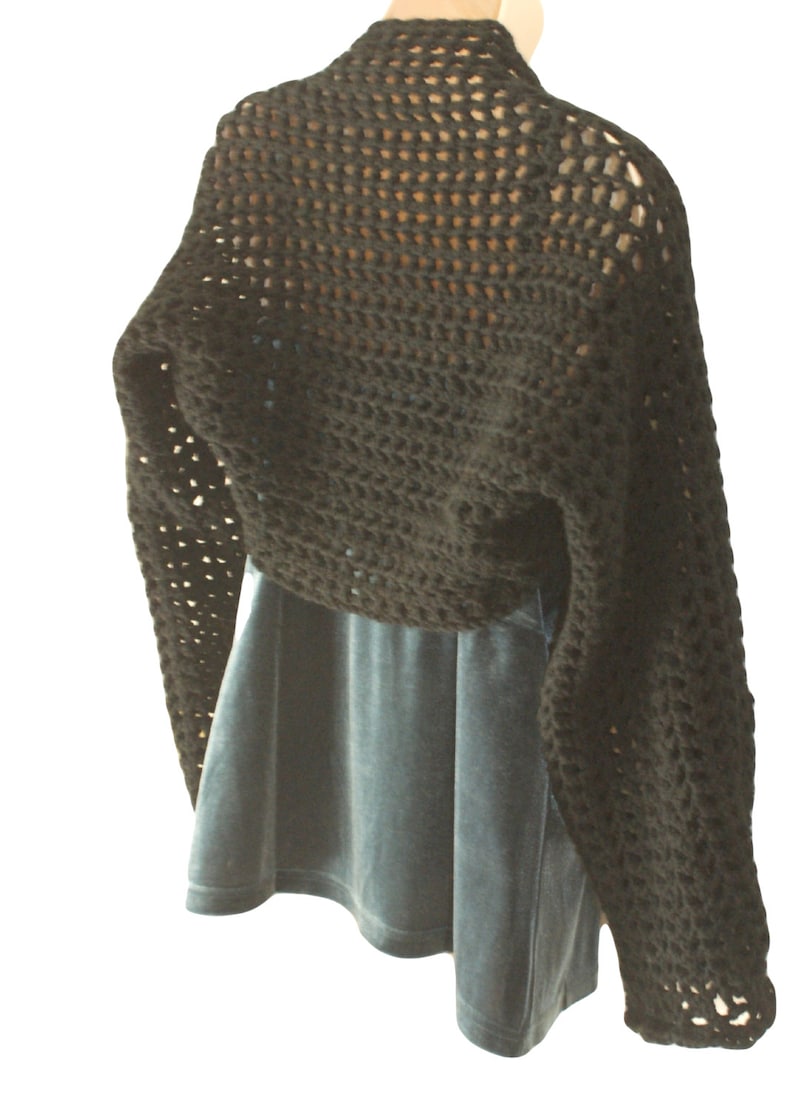 Black Shrug, Long Sleeve Shrug, Long Sleeve Bolero, Womens Vest, Black