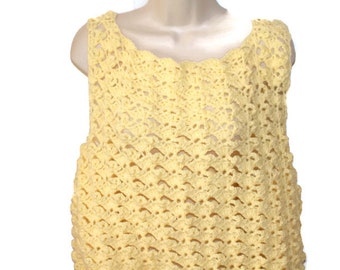 Plus Size Clothing, Womens Sweater, Womens Clothing, Plus Size Cami, Womans Top, Womans Shell, Crochet Top, Yellow Sweater, Womens Cami